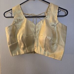 Authentic Indian Saree Blouse In Gold.